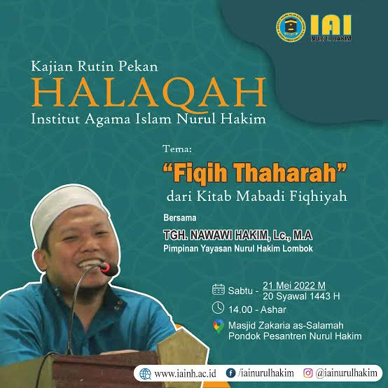 Kajian Rutin pekanan Halaqah IAI Nurul Hakim"Fiqih Thaharah"